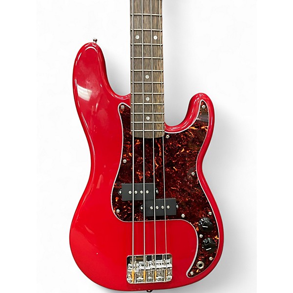 Used Squier Mini Precision Bass Dakota Red Electric Bass Guitar