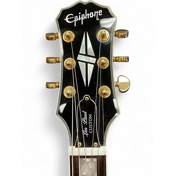 Used Epiphone Les Paul Custom Alpine White Solid Body Electric Guitar