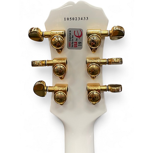 Used Epiphone Les Paul Custom Alpine White Solid Body Electric Guitar