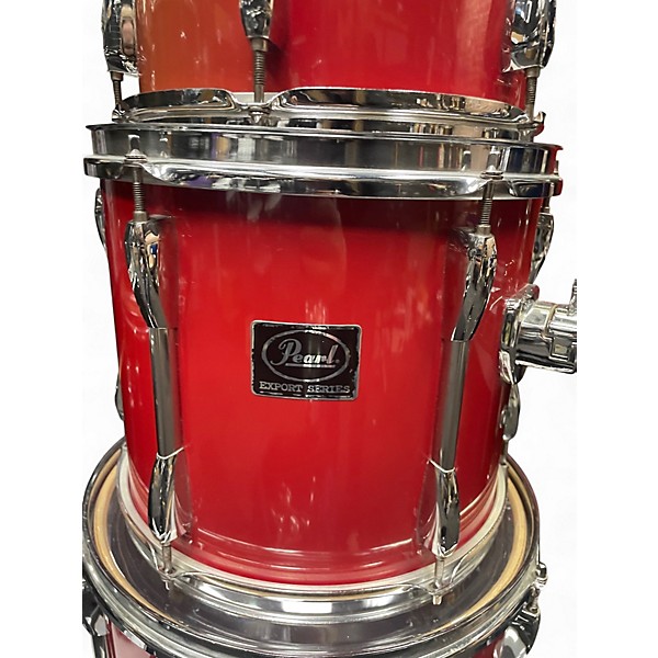 Used Pearl 5 Piece Export RED Drum Kit