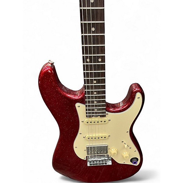 Used Mooer S800 RED SPARKLE Solid Body Electric Guitar