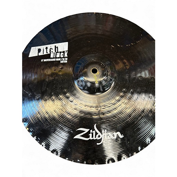 Used Zildjian 15in MASTERSOUND PITCH BLACK HI HAT PAIR Cymbal