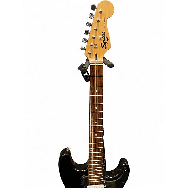 Used Squier Stratocaster Black Solid Body Electric Guitar
