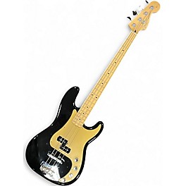 Used Fender Deluxe Series Precision Bass Special Black and Gold Electric Bass Guitar