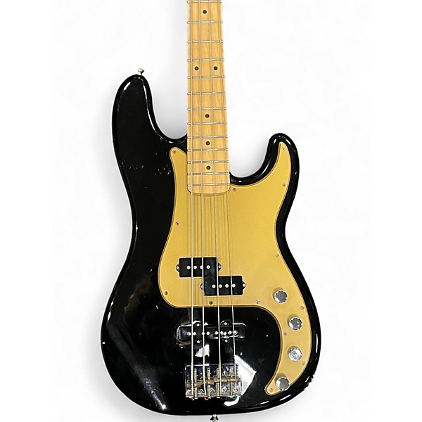 Used Fender Deluxe Series Precision Bass Special Black and Gold Electric Bass Guitar