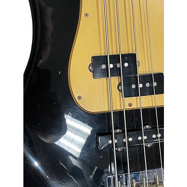 Used Fender Deluxe Series Precision Bass Special Black and Gold Electric Bass Guitar