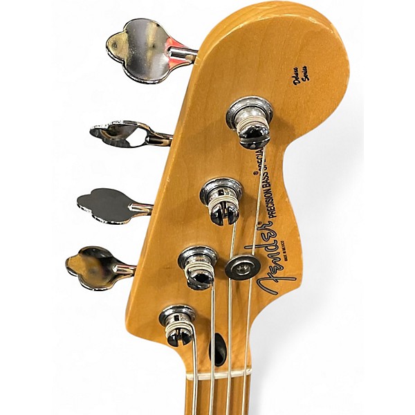 Used Fender Deluxe Series Precision Bass Special Black and Gold Electric Bass Guitar