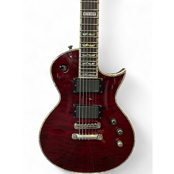 Used ESP LTD EC1000 Burgundy Solid Body Electric Guitar