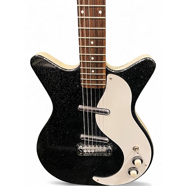 Used Danelectro 59 MJ Black Metal Flake Solid Body Electric Guitar