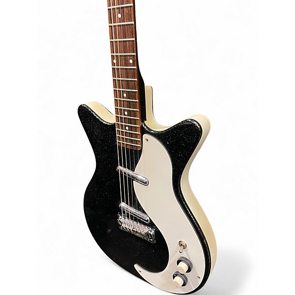 Used Danelectro 59 MJ Black Metal Flake Solid Body Electric Guitar