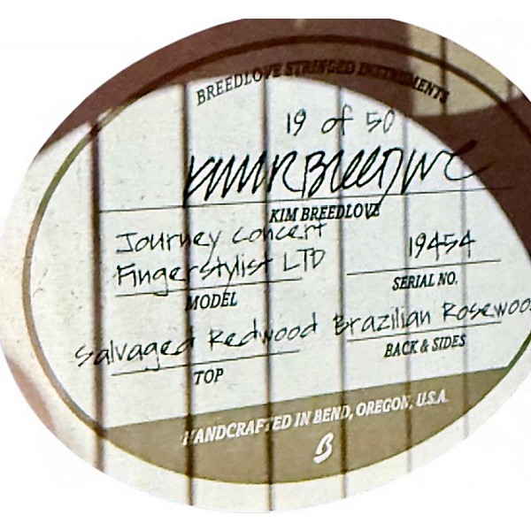 Used 2018 Breedlove JOURNEY CONCERT FINGERSTYLIST LTD NATURAL Acoustic Electric Guitar