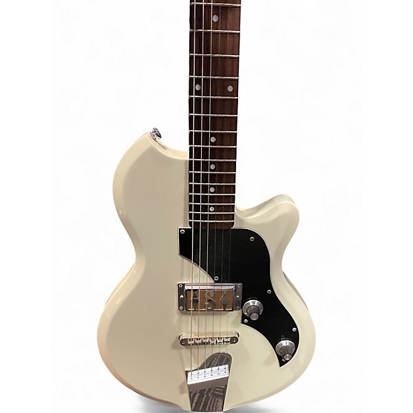 Used Supro Island series Jamesport White Solid Body Electric Guitar