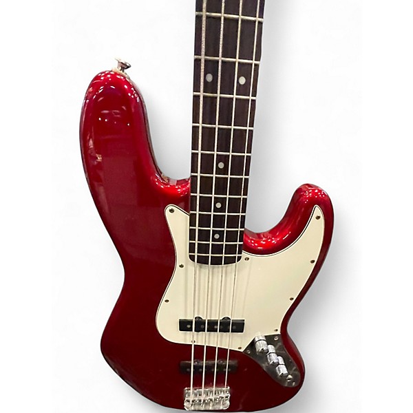 Used Squier Standard Jazz Bass Candy Apple Red Electric Bass Guitar