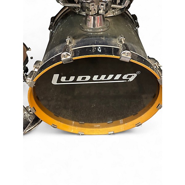 Used Ludwig 4 Piece Accent CS Custom Elite SILVER AND BLACK Drum Kit