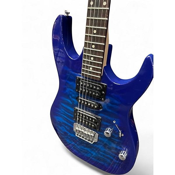 Used Ibanez GRX70QA Transparent Blue Burst Solid Body Electric Guitar