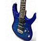 Used Ibanez GRX70QA Transparent Blue Burst Solid Body Electric Guitar