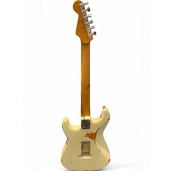 Used 2022 EVH FRANKENSTEIN SERIES RELIC White Solid Body Electric Guitar