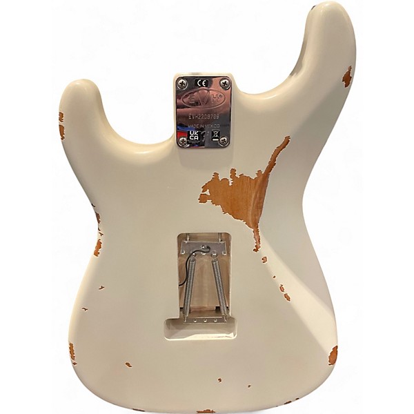 Used 2022 EVH FRANKENSTEIN SERIES RELIC White Solid Body Electric Guitar