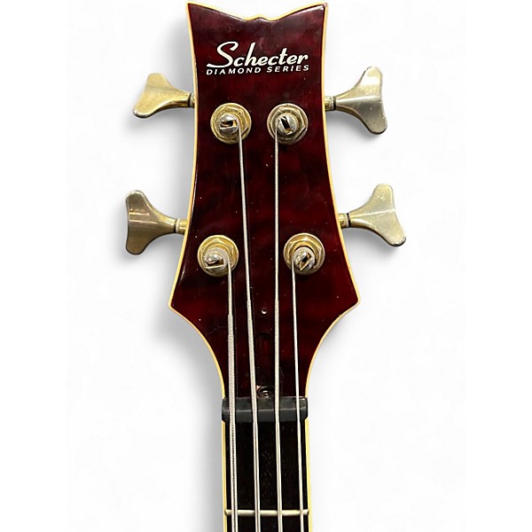 Used Schecter Guitar Research Stiletto Deluxe 4 String Wine Red Electric Bass Guitar