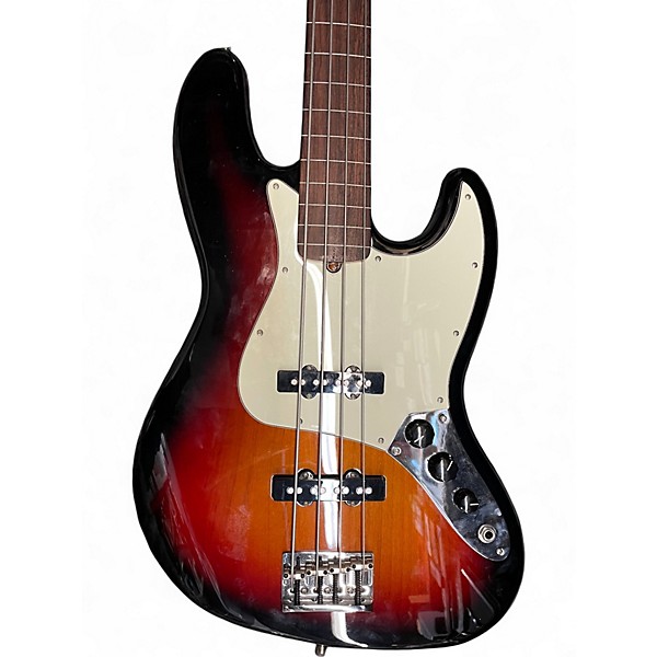 Used 2020 Fender American Pro Jazz Bass Fretless 3 Tone Sunburst Electric Bass Guitar