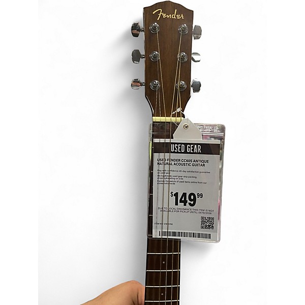 Used Fender CC60S Antique Natural Acoustic Guitar