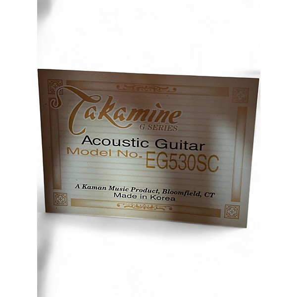 Used Takamine EG530SC Left Handed Natural Acoustic Electric Guitar