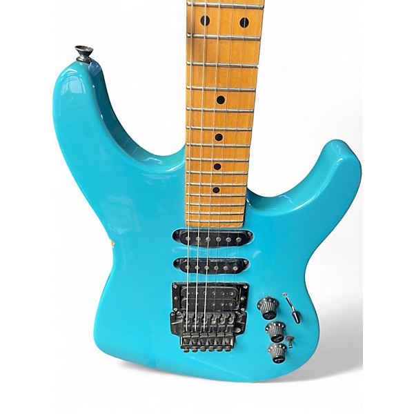 Vintage 1980s Fender STRAT Blue Solid Body Electric Guitar