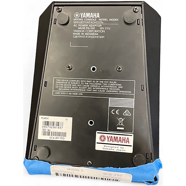 Used Yamaha MG06X Unpowered Mixer