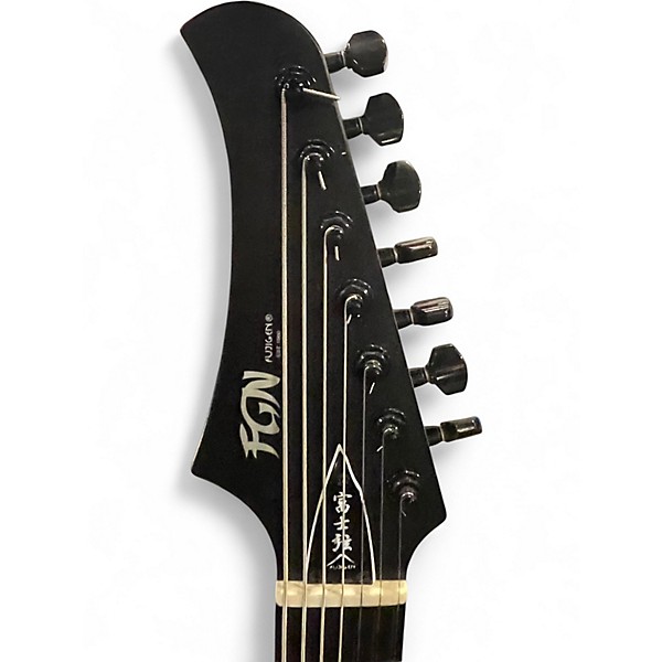 Used Fgn Fujigen J-Standard Mythic 7-String  Ash Trans Black Solid Body Electric Guitar