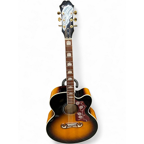 Used Epiphone J-200EC Studio 2 Color Sunburst Acoustic Electric Guitar