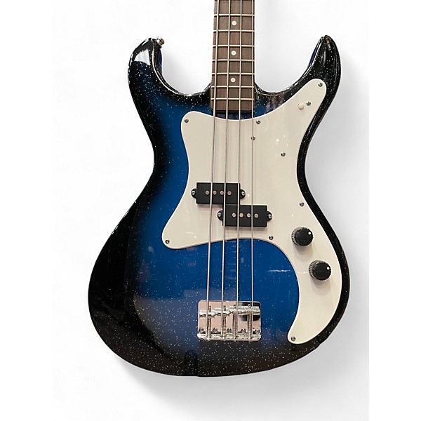 Used Danelectro Danoblaster Blue to Black Fade Electric Bass Guitar