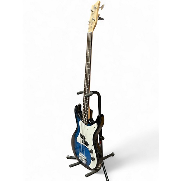 Used Danelectro Danoblaster Blue to Black Fade Electric Bass Guitar