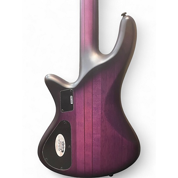 Used Schecter Guitar Research Stiletto Studio 4 String Fretless Trans Purple Electric Bass Guitar