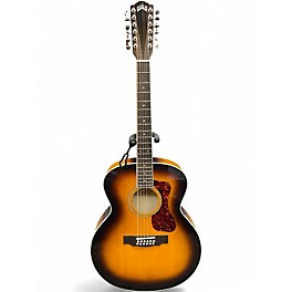 Used Guild F-2512 DELUXE 3 Color Sunburst 12 String Acoustic Electric Guitar