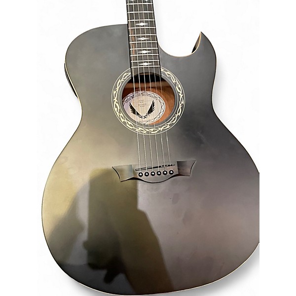 Used Dean EXBKS Exhibition Satin Black Acoustic Electric Guitar