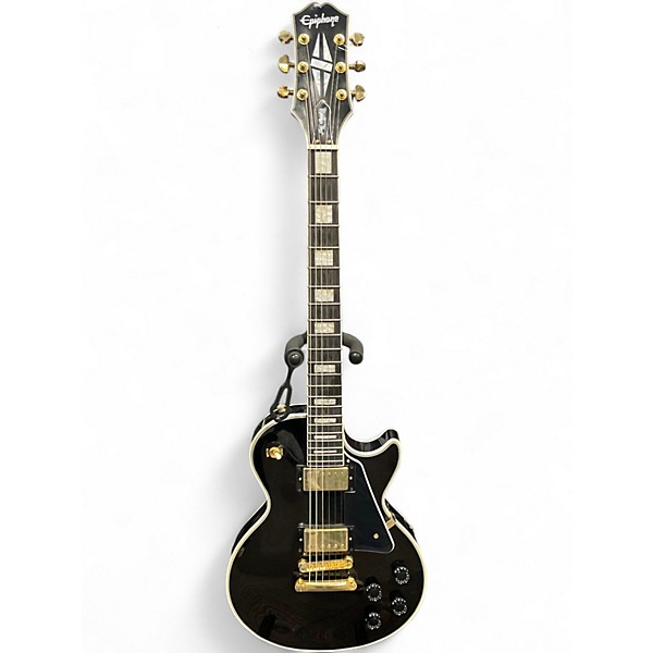 Used Epiphone Les Paul Custom Black and White Solid Body Electric Guitar