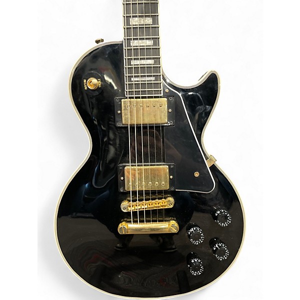 Used Epiphone Les Paul Custom Black and White Solid Body Electric Guitar