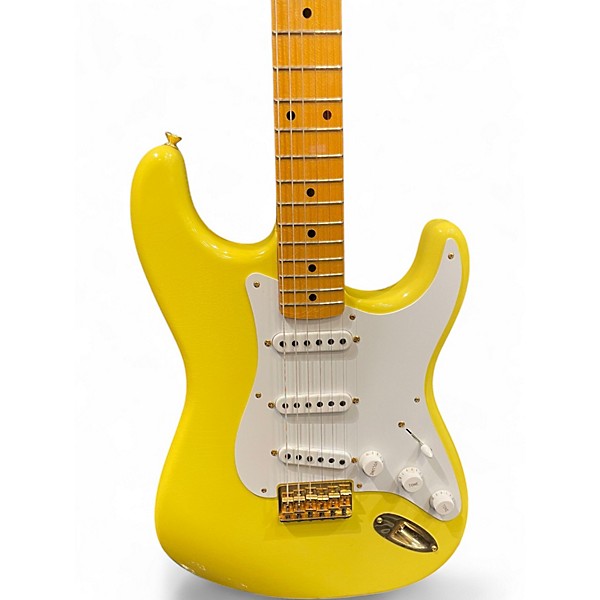 Used Fender Limited Edition 70th Anniversary 54 Stratocaster Relic Faded Aged Canary Yellow Solid Body Electric Guitar