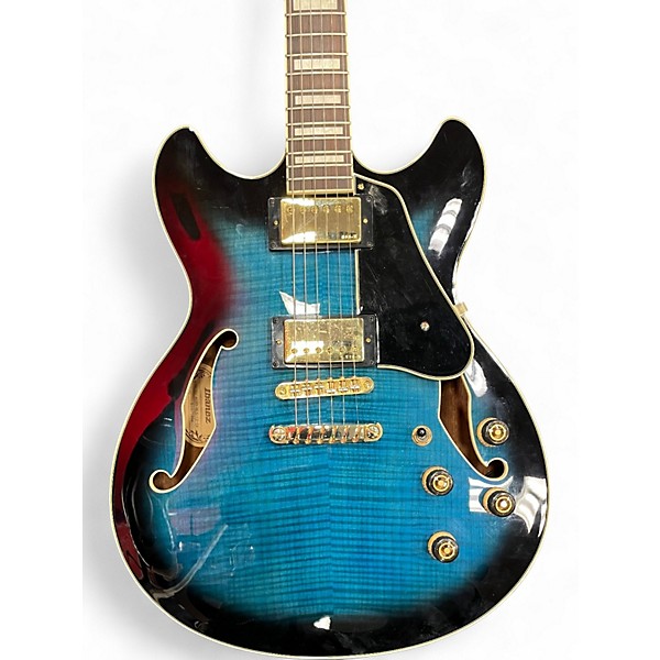 Used Ibanez AS93-BLS Trans Blue Hollow Body Electric Guitar