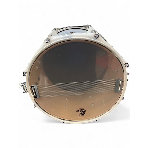 Used Pork Pie 7X12 Little Squealer Snare CHAMELEON WHITE Drum