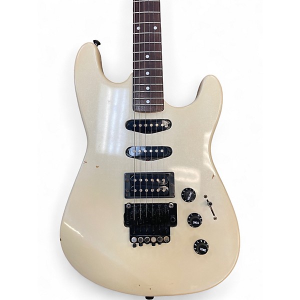 Used Squier PARTSCASTER STRAT W/ TREM White Solid Body Electric Guitar