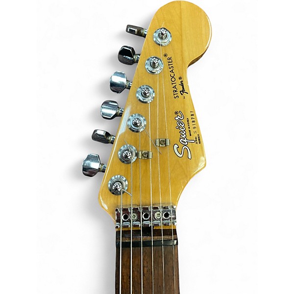 Used Squier PARTSCASTER STRAT W/ TREM White Solid Body Electric Guitar