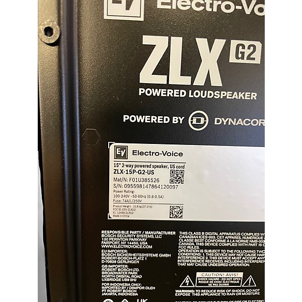 Used Electro-Voice ZLX 15P G2 2 WAY 15 Powered Speaker