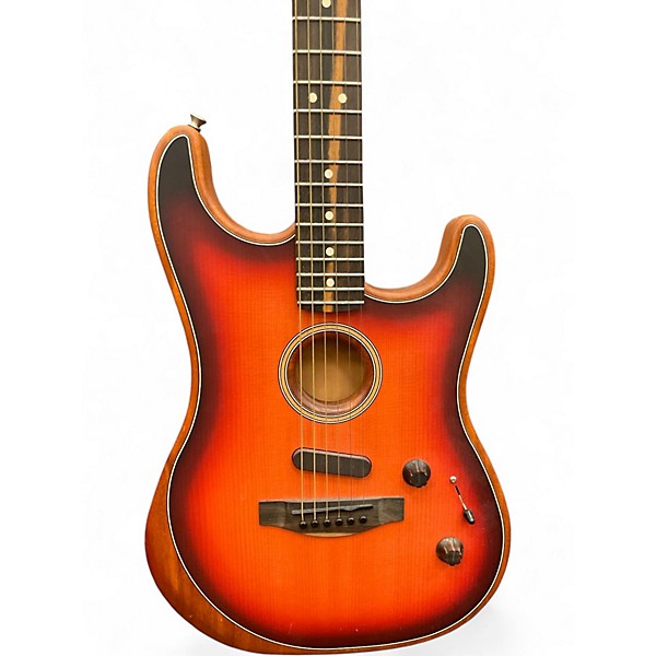 Used Fender American Acoustasonic Stratocaster Sunburst Acoustic Electric Guitar