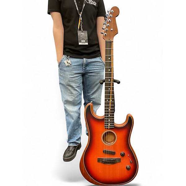 Used Fender American Acoustasonic Stratocaster Sunburst Acoustic Electric Guitar