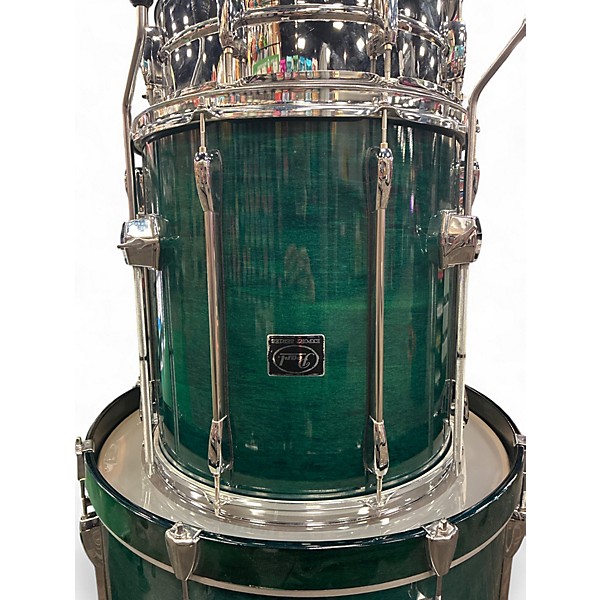 Used Pearl 5 Piece Export Emerald Green Drum Kit