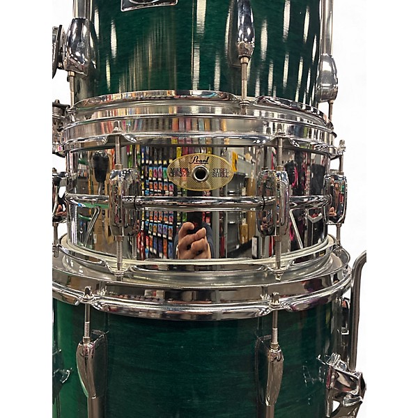 Used Pearl 5 Piece Export Emerald Green Drum Kit