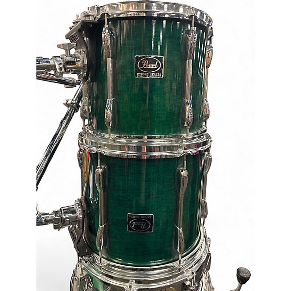 Used Pearl 5 Piece Export Emerald Green Drum Kit