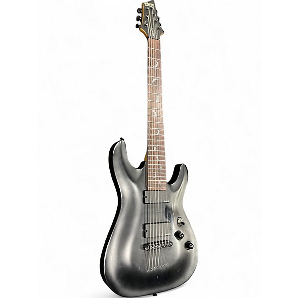 Used Schecter Guitar Research Damien 7 String Satin Black Solid Body Electric Guitar
