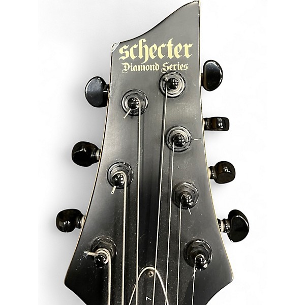 Used Schecter Guitar Research Damien 7 String Satin Black Solid Body Electric Guitar